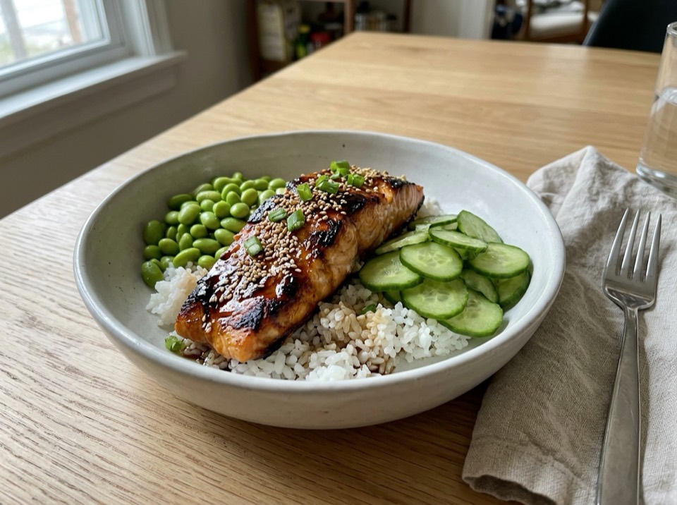 Salmon rice bowl